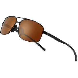 Mens Ultra Lightweight Rectangular Polarized Sunglasses UV400 Protection